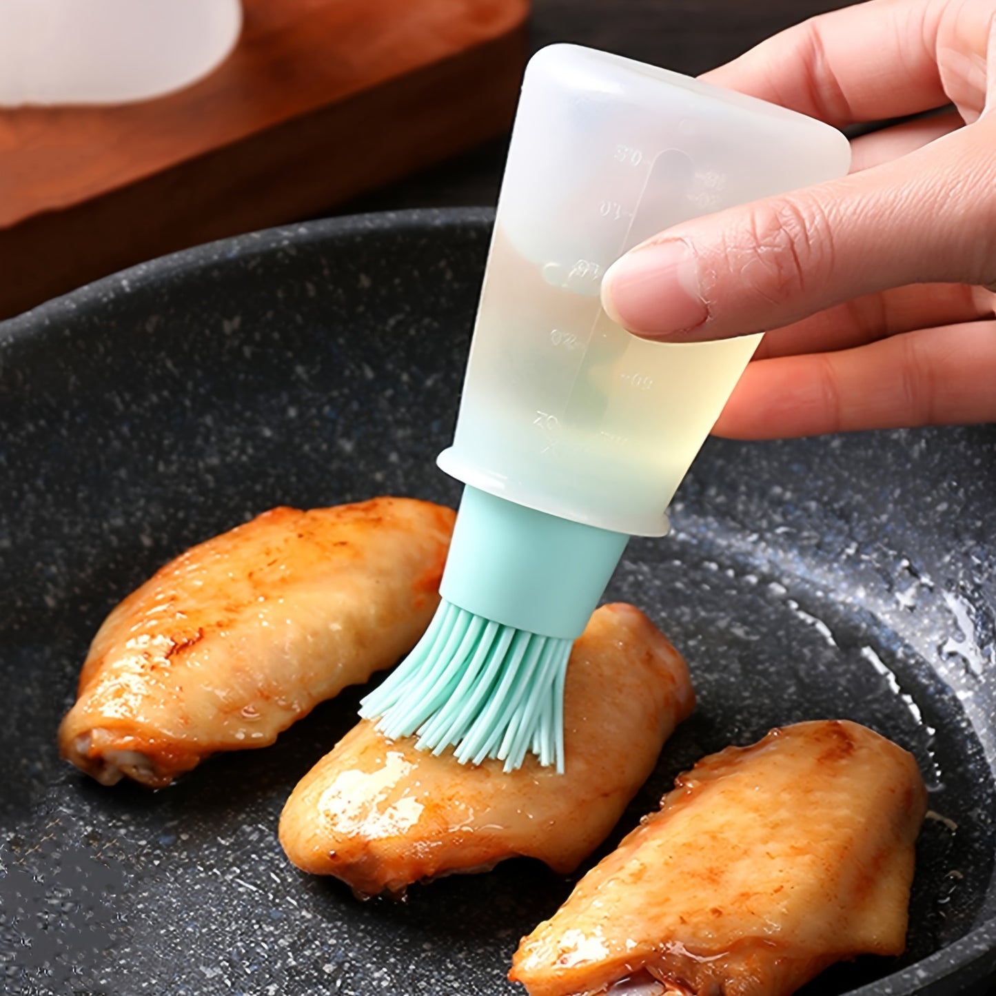 1pc 2.2oz Brand Silicone BBQ Oil Bottle Brush With Flat-Bottom Design; Perfect For Barbecue; Cooking And Baking - Heat-Resistant; Easy To Clean And Suitable For All Cookware Surfaces