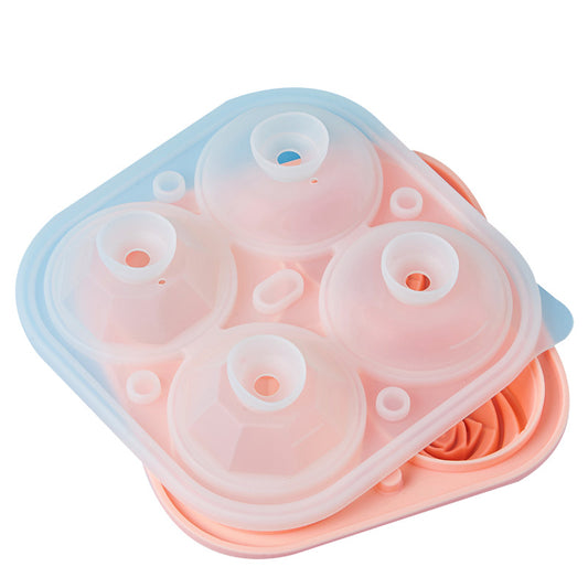 Ice Cube Tray;  2.5inch Ice Cube Molds;  2 Cavity Silicone Rose & 2 Diamond Ice Ball Maker