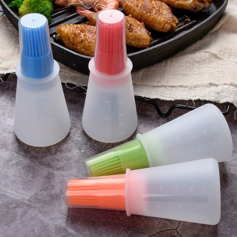 1pc 2.2oz Brand Silicone BBQ Oil Bottle Brush With Flat-Bottom Design; Perfect For Barbecue; Cooking And Baking - Heat-Resistant; Easy To Clean And Suitable For All Cookware Surfaces