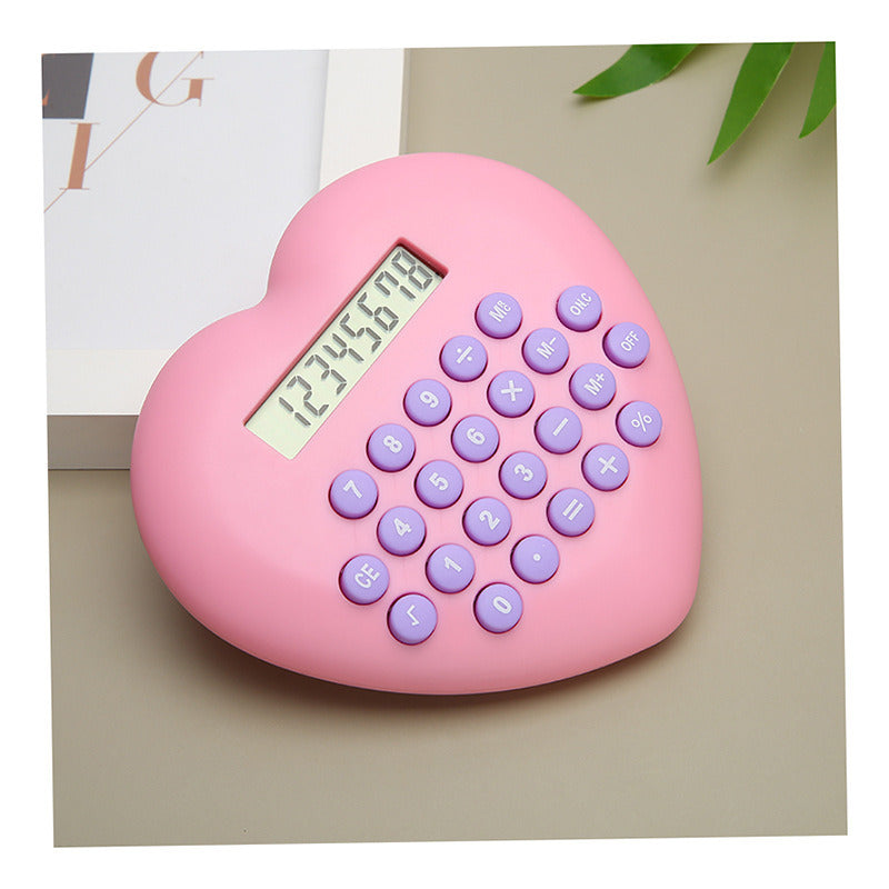 Multi-function 8-bit Calculator Creative Love Computer Font Clear Plastic Keys Student Supplies Wholesale Cute Calculator