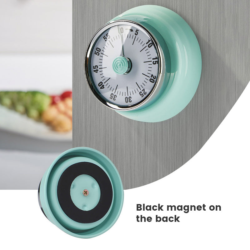 Kitchen Timer Stainless Steel Mechanical Reminder Countdown with Magnet Cooking Teaching Multifunctional Baking Reminder