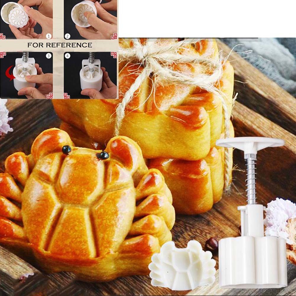 Moon Cake Mold Bean Paste Cake Mold Plastic DIY Baking Mold Crab 65g