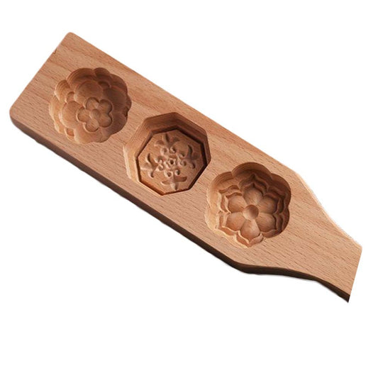 Wooden Moon Cake Mold DIY Rice Cake Baking Mold Wagashi Snow Skin Mooncake Mold Lotus 40g