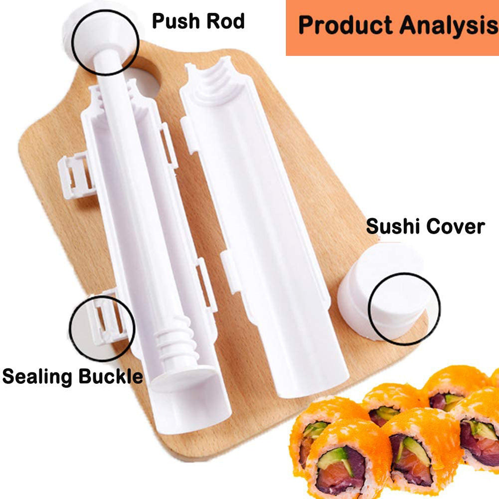 1pc Sushi Maker Set - Quick and Easy DIY Rice Mold Bazooka Roller Kit with Vegetable and Meat Rolling Tool - Perfect for Home Cooking and Entertaining