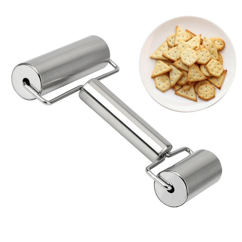 1pc, Baker Roller, 360 Degree Rolling Baker Roller, Stainless Steel Roller For Baking, Creative Stainless Steel Dough Roller, Non-stick Pastry Roller, Pizza Cooking Tool, Kitchen Supplies