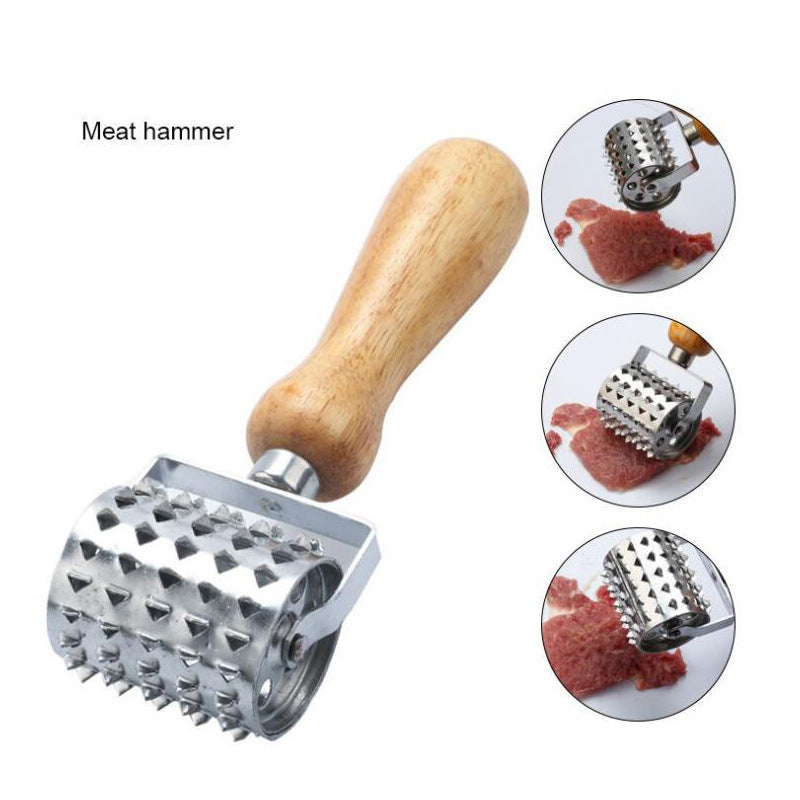 Rolling Meat Tenderizer Stainless Steel Handheld Meat Rolling Hammer for Tendering Steak Beef Pork Chicken Kitchen Gadget Tool