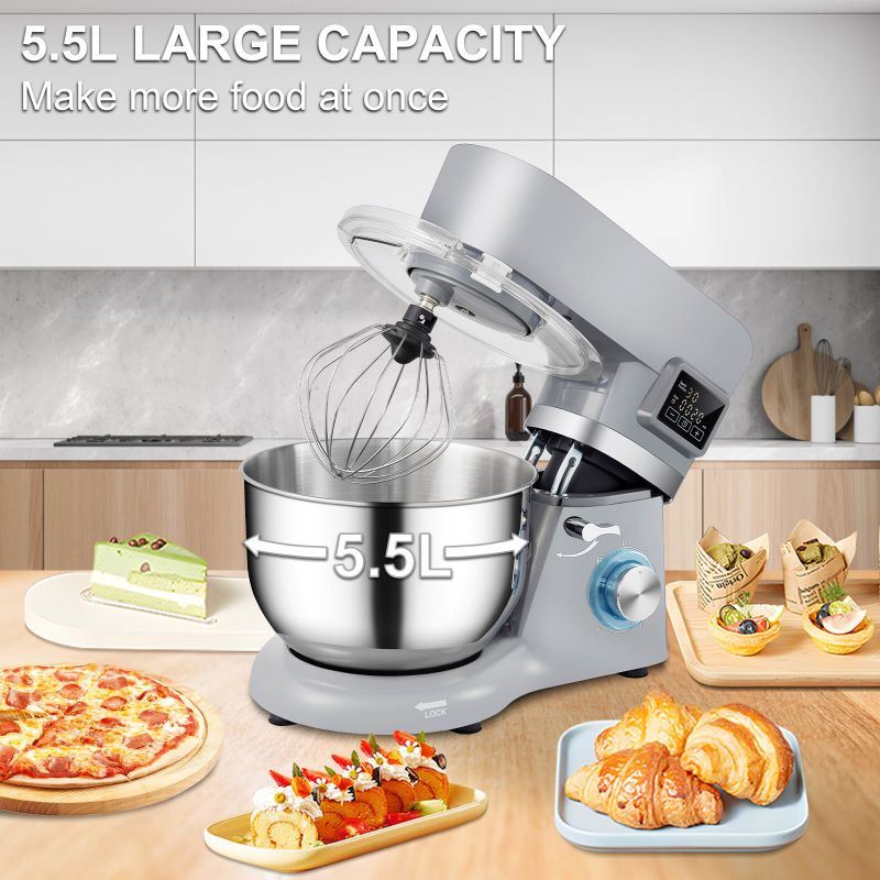 Smart Household 660W Stand Mixer 6-Speed Tilt-Head Dough Mixer W/ 3 Attachments