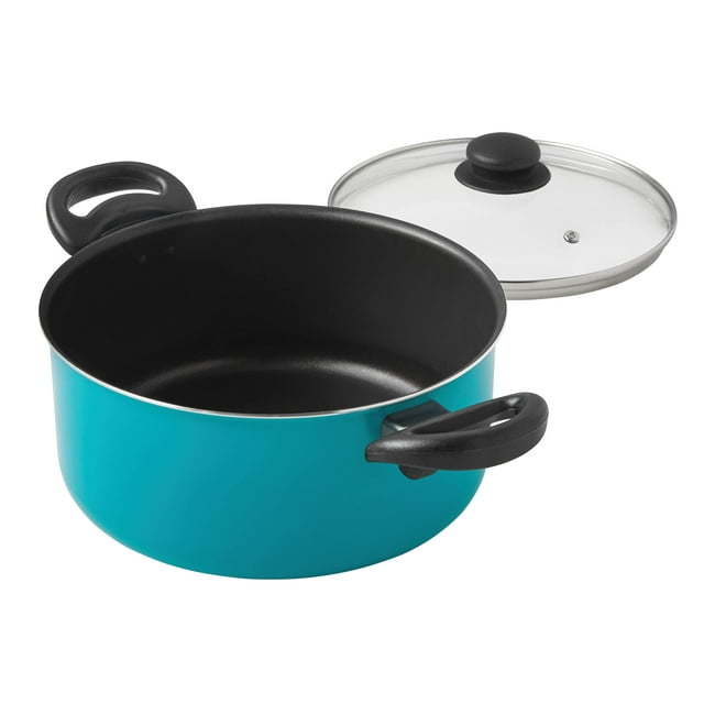 7 Piece Nonstick Cookware Set, Teal