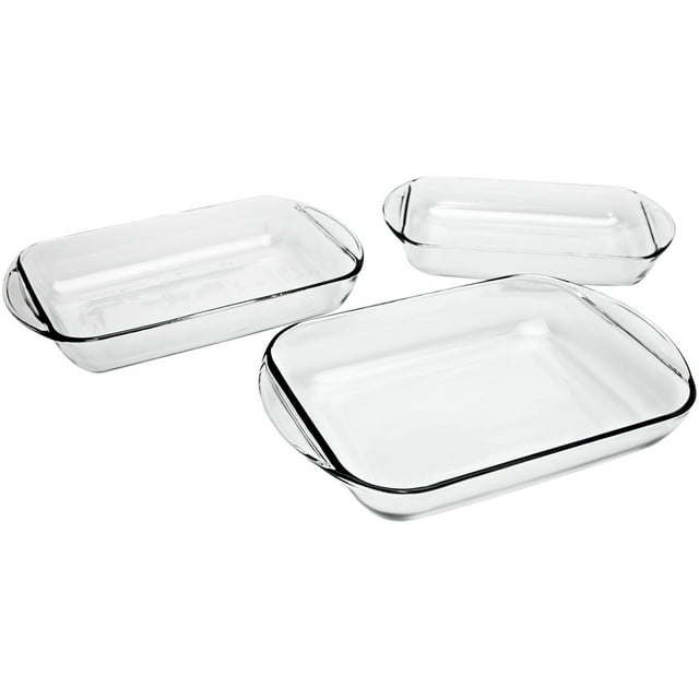 Glass Baking Dish Set, 3 Piece Glass Bakeware Set