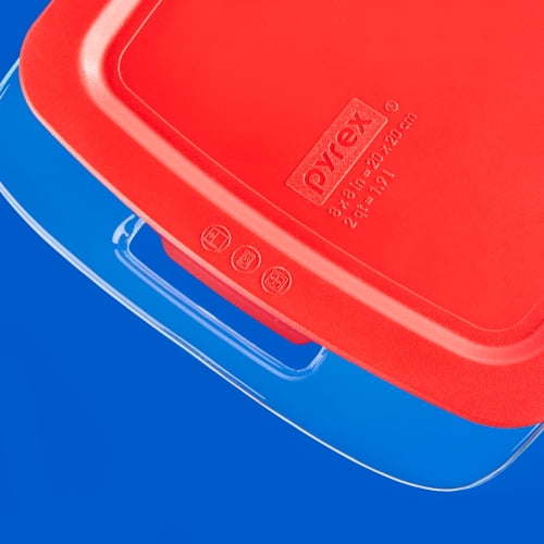 Easy Grab 4-piece Rectangular Glass Bakeware Set with Red Lids