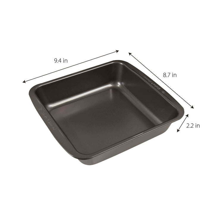 5-Piece Nonstick Carbon Steel Bakeware Set with Loaf Pan, Square Cake Pan, 6 Cup Muffin Pan, Roaster Pan, Cookie Sheet, Gray