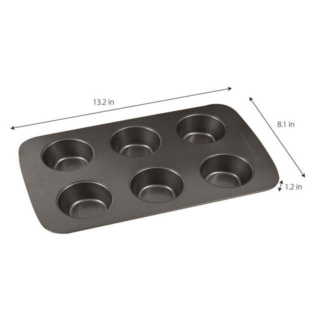 5-Piece Nonstick Carbon Steel Bakeware Set with Loaf Pan, Square Cake Pan, 6 Cup Muffin Pan, Roaster Pan, Cookie Sheet, Gray