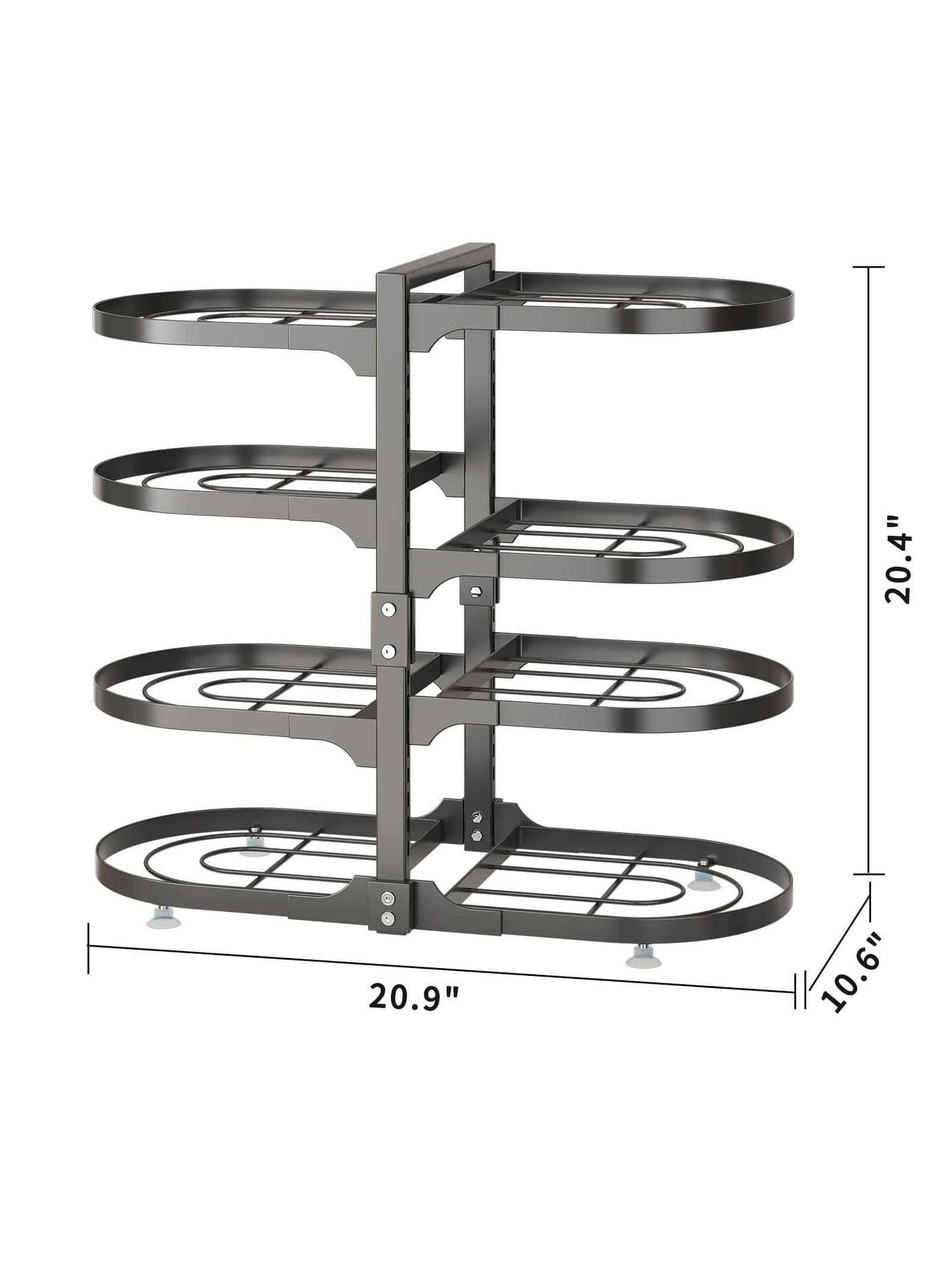 8 Tier Pots and Pans Lid Organizer Rack Holder, Adjustable Pot Organizer Rack for Under Cabinet, Pot Rack for Kitchen Organization and Storage