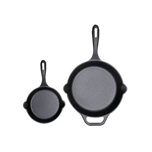 6.5"& 10" Preseasoned Cast Iron Skillet Set