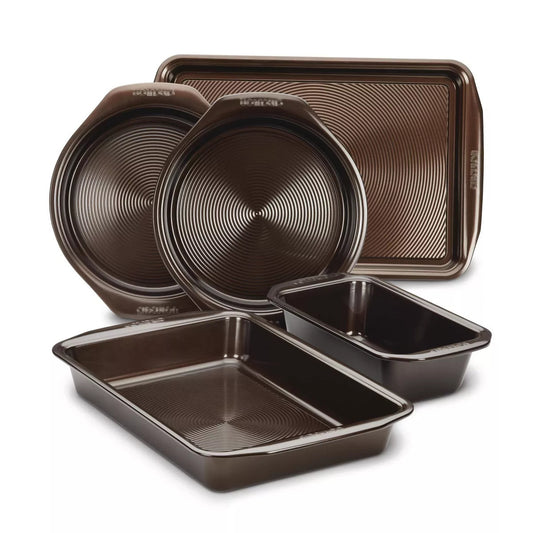 5pc Nonstick Bakeware Set Chocolate Brown